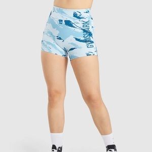 Gymshark power shorts light blue print